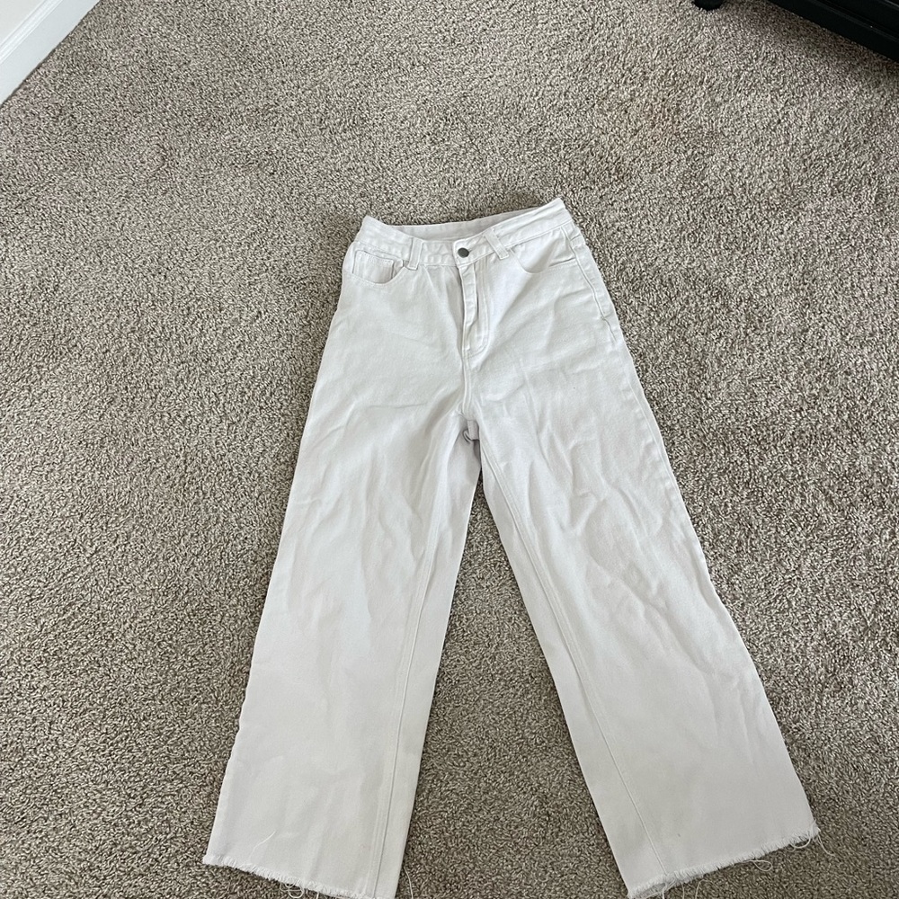 SHEIN Classic White Denim Pants